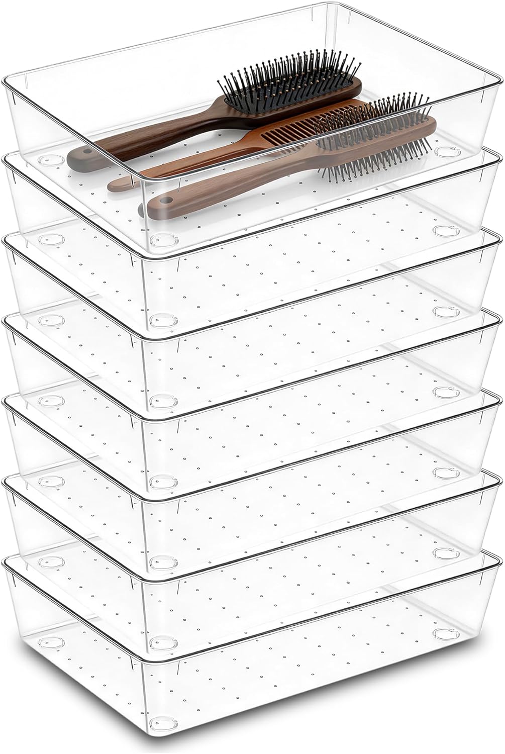 6"*9" Clear Drawer Organizers for Makeup, Vanity, Office