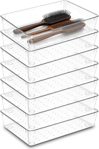 6"*9" Clear Drawer Organizers for Makeup, Vanity, Office