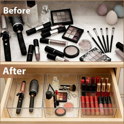 6"*9" Clear Drawer Organizers for Makeup, Vanity, Office