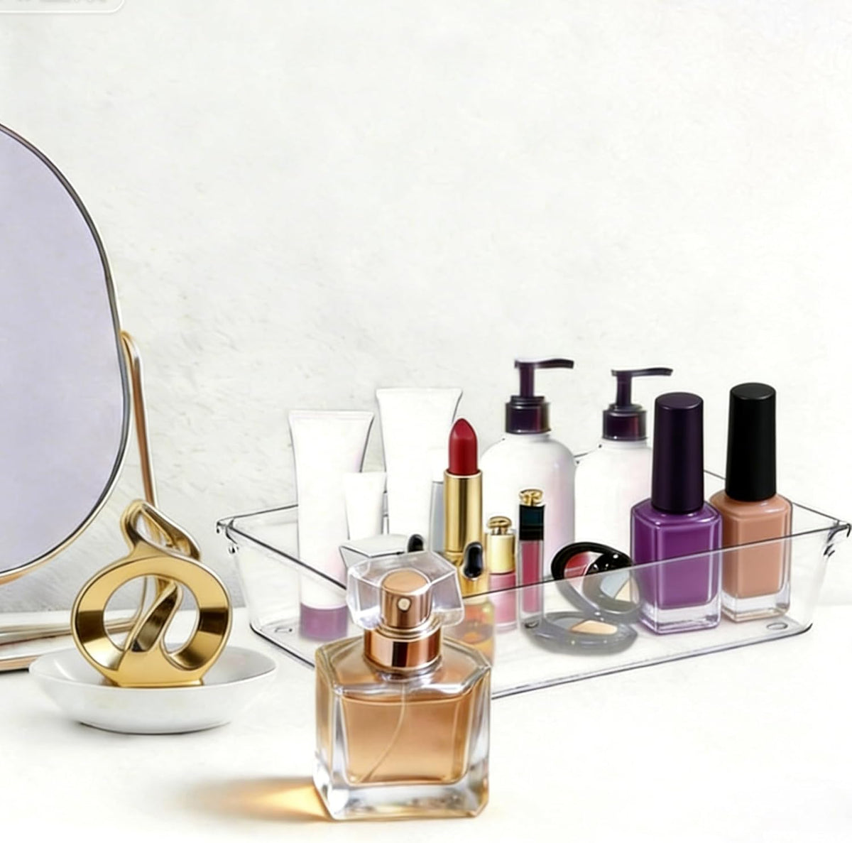 6"*9" Clear Drawer Organizers for Makeup, Vanity, Office