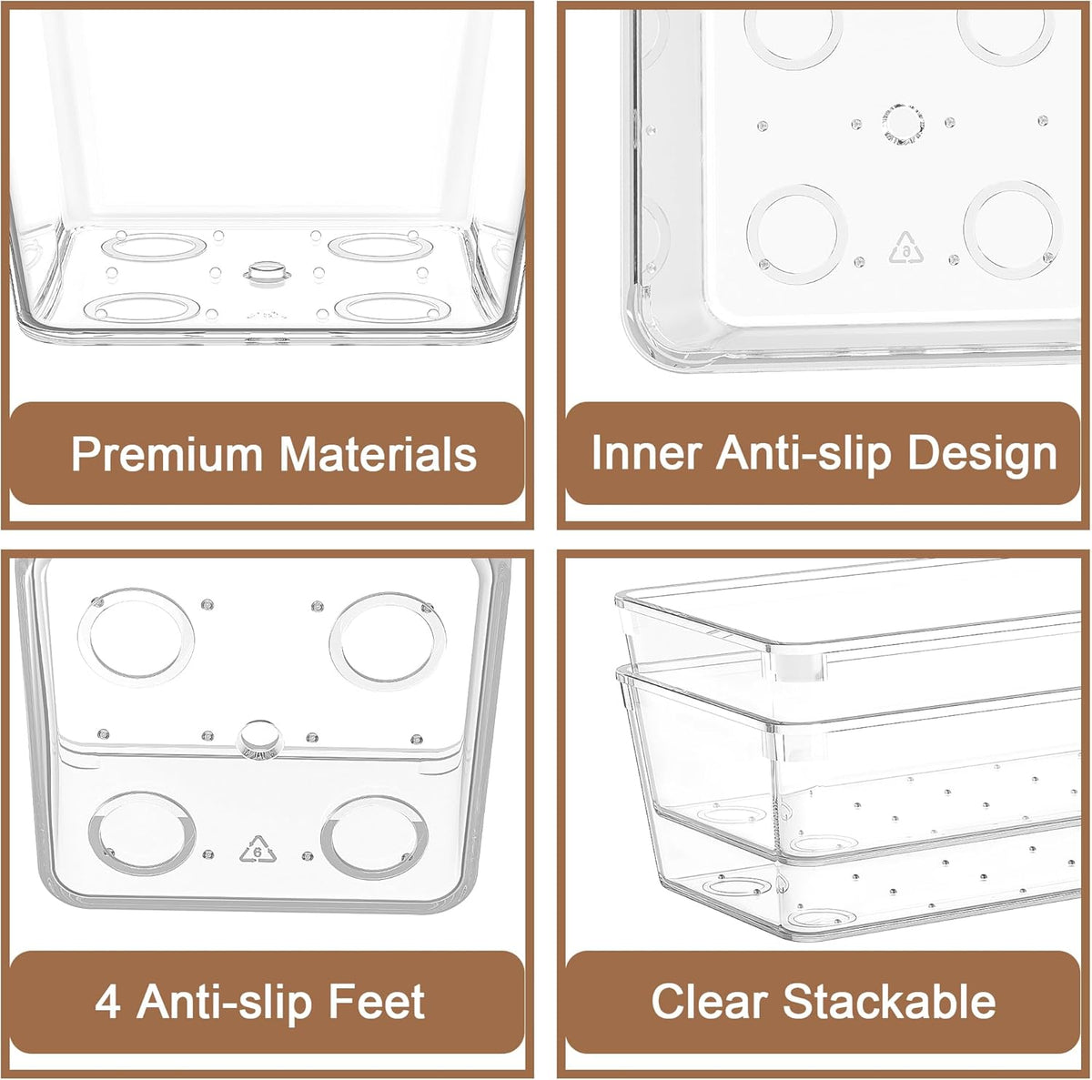 6"*9" Clear Drawer Organizers for Makeup, Vanity, Office