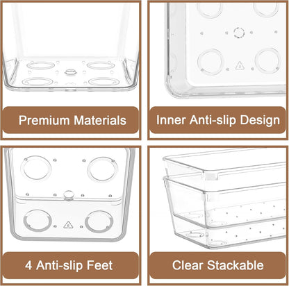 6"*9" Clear Drawer Organizers for Makeup, Vanity, Office