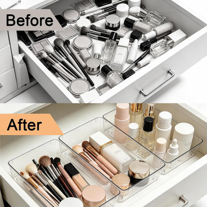 6"*9" Clear Drawer Organizers for Makeup, Vanity, Office