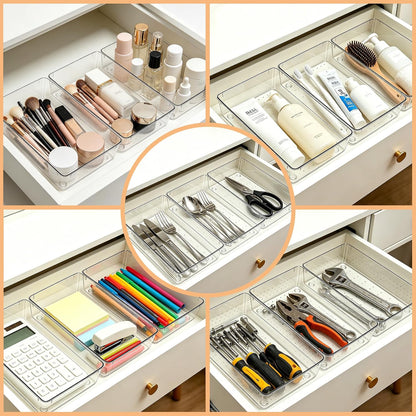 6"*9" Clear Drawer Organizers for Makeup, Vanity, Office
