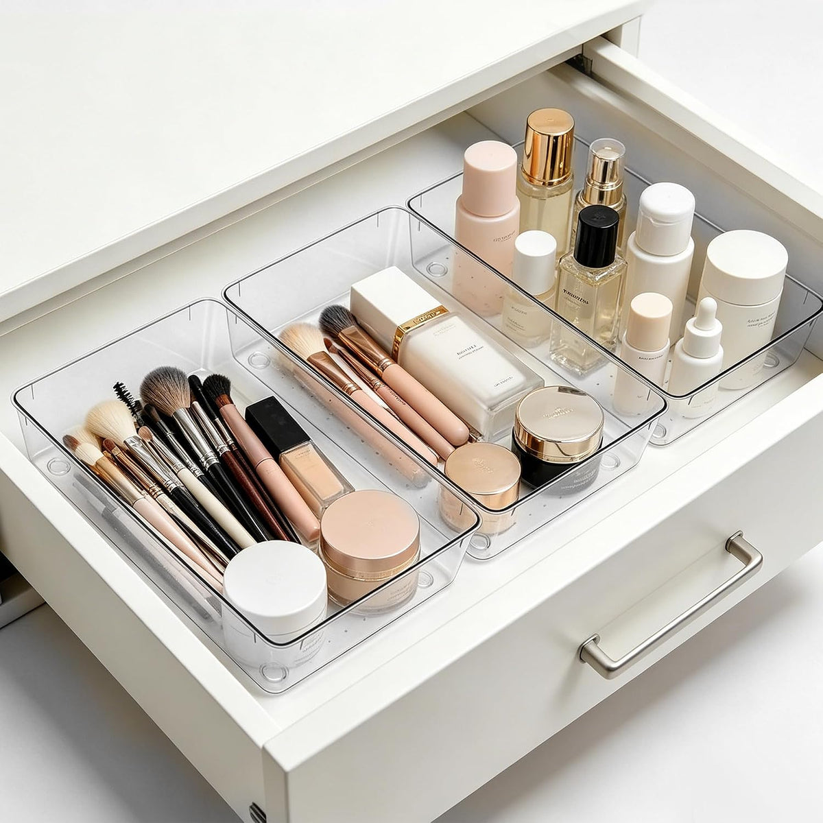 6"*9" Clear Drawer Organizers for Makeup, Vanity, Office