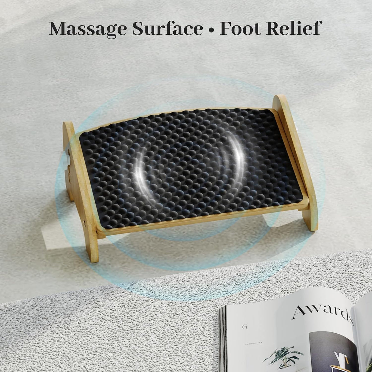 Foot Rest Under Desk, Bamboo Ergonomic Office Foot Stool (Natural)