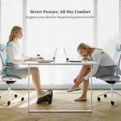 Foot Rest Under Desk, Bamboo Ergonomic Office Foot Stool (Natural)