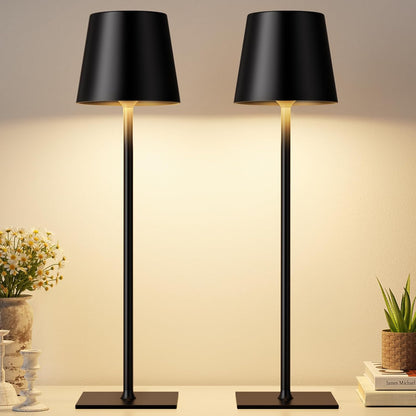 Kakanuo Gold Rechargeable Table Lamp, Cordless Battery Operated Lamp Set