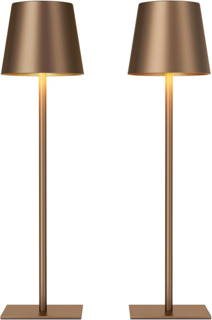 Kakanuo Gold Rechargeable Table Lamp, Cordless Battery Operated Lamp Set