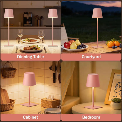 Kakanuo Gold Rechargeable Table Lamp, Cordless Battery Operated Lamp Set