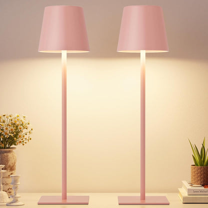 Kakanuo Gold Rechargeable Table Lamp, Cordless Battery Operated Lamp Set