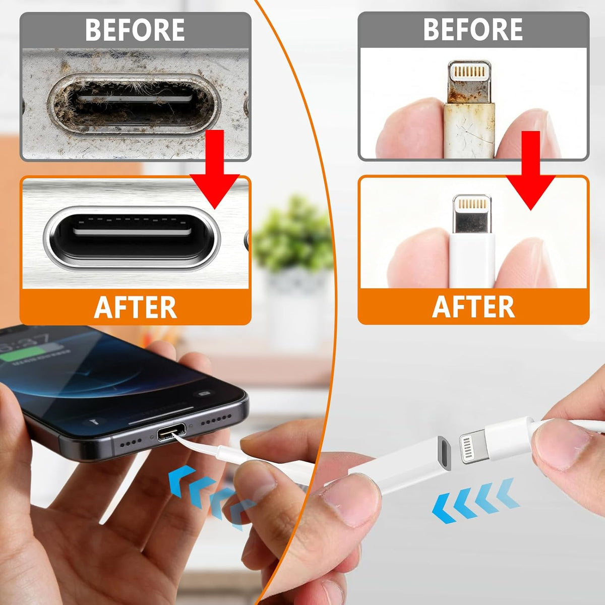 32-in-1 Cell Phone Cleaning Kit for iPhone/Android, Charging Port Cleaner for USB-C/Lightning, AirPods & Earbuds, Keyboard, Laptop, Screen, Camera Lens, Stylus Pen, Tech Gift (White)