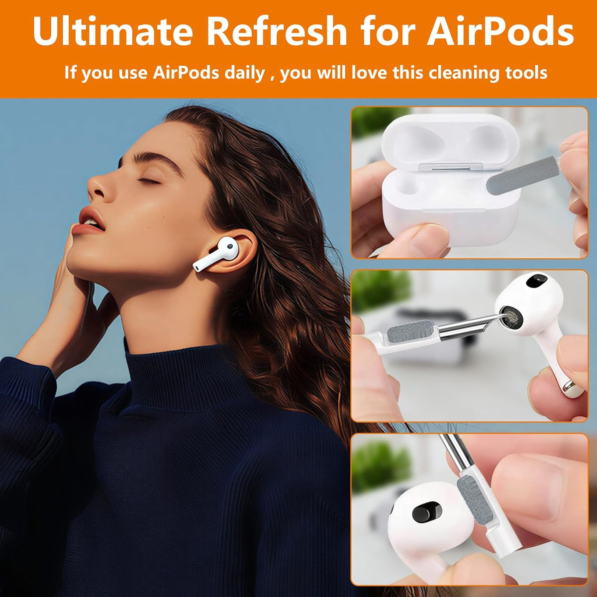 32-in-1 Cell Phone Cleaning Kit for iPhone/Android, Charging Port Cleaner for USB-C/Lightning, AirPods & Earbuds, Keyboard, Laptop, Screen, Camera Lens, Stylus Pen, Tech Gift (White)