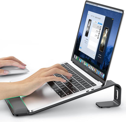 Laptop Stand for Desk, Aluminum Laptop Riser Holder with Wrist Support