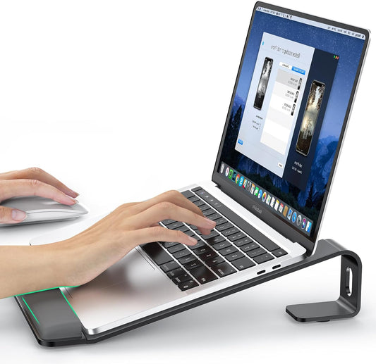 Laptop Stand for Desk, Aluminum Laptop Riser Holder with Wrist Support