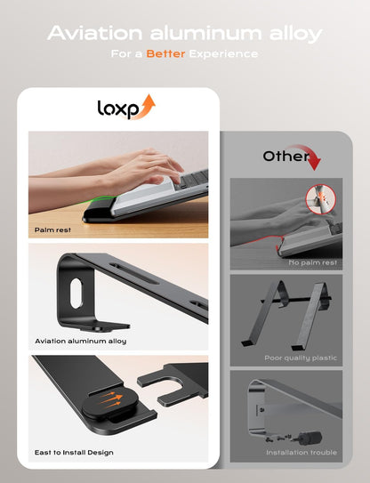 Laptop Stand for Desk, Aluminum Laptop Riser Holder with Wrist Support