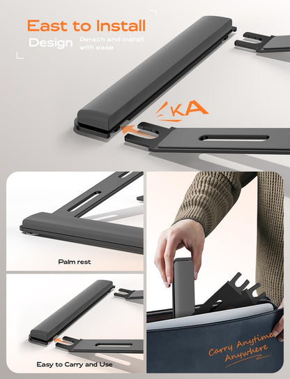 Laptop Stand for Desk, Aluminum Laptop Riser Holder with Wrist Support