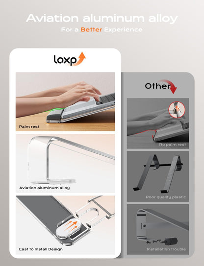 Laptop Stand for Desk, Aluminum Laptop Riser Holder with Wrist Support