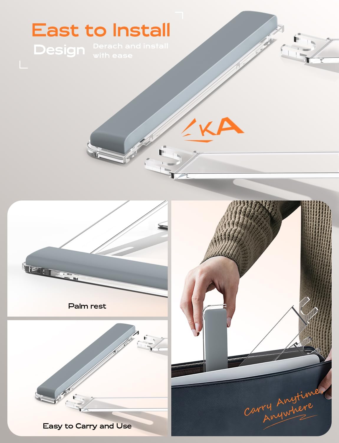 Laptop Stand for Desk, Aluminum Laptop Riser Holder with Wrist Support
