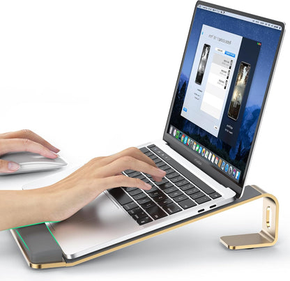 Laptop Stand for Desk, Aluminum Laptop Riser Holder with Wrist Support