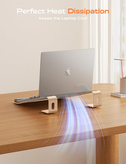 Laptop Stand for Desk, Aluminum Laptop Riser Holder with Wrist Support