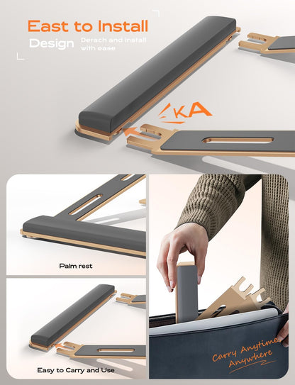 Laptop Stand for Desk, Aluminum Laptop Riser Holder with Wrist Support