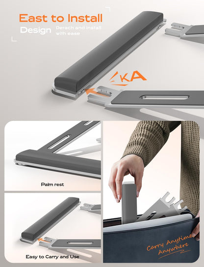 Laptop Stand for Desk, Aluminum Laptop Riser Holder with Wrist Support