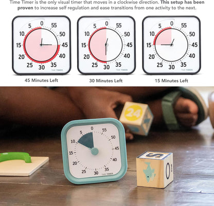 Home MOD – 60-Minute Visual Timer Home Edition, Silent Operation Study Tool for Kids Desk, Homeschool Supplies, Office & Meetings (Lake Day Blue)