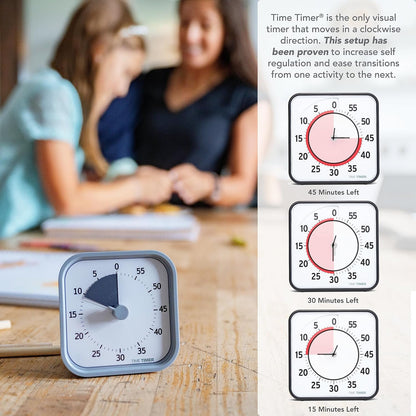 Home MOD – 60-Minute Visual Timer Home Edition, Silent Operation Study Tool for Kids Desk, Homeschool Supplies, Office & Meetings (Lake Day Blue)