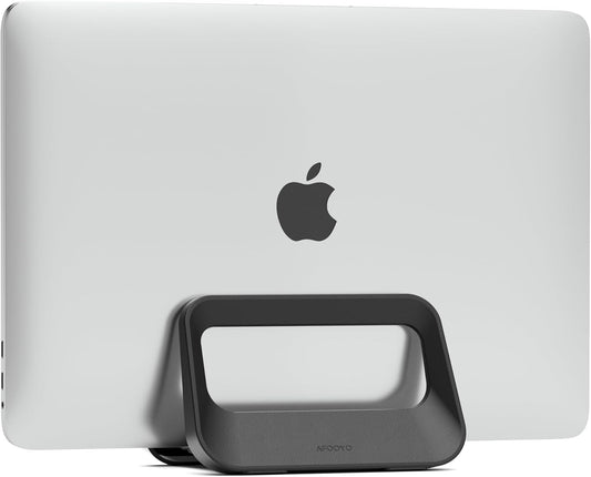 Vertical Laptop Stand for Desk,Plastics Laptop Holder Dock with Silicone Protection,Compatible with All MacBook/Surface/Samsung/HP/Dell/Chrome Book (Black)