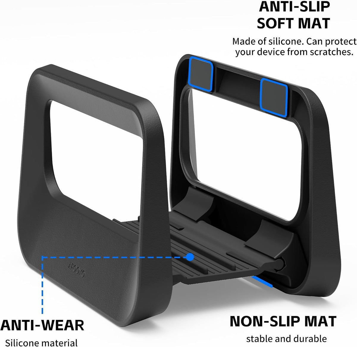 Vertical Laptop Stand for Desk,Plastics Laptop Holder Dock with Silicone Protection,Compatible with All MacBook/Surface/Samsung/HP/Dell/Chrome Book (Black)