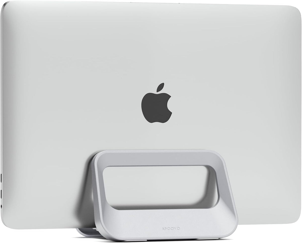 Vertical Laptop Stand for Desk,Plastics Laptop Holder Dock with Silicone Protection,Compatible with All MacBook/Surface/Samsung/HP/Dell/Chrome Book (Black)