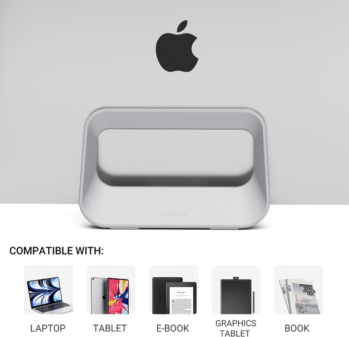 Vertical Laptop Stand for Desk,Plastics Laptop Holder Dock with Silicone Protection,Compatible with All MacBook/Surface/Samsung/HP/Dell/Chrome Book (Black)