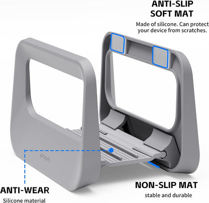 Vertical Laptop Stand for Desk,Plastics Laptop Holder Dock with Silicone Protection,Compatible with All MacBook/Surface/Samsung/HP/Dell/Chrome Book (Black)