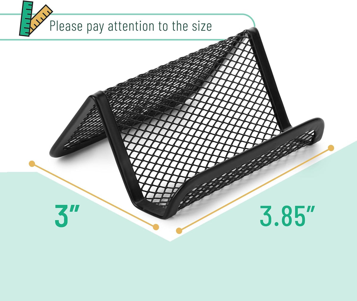 Metal Mesh Business Card Holders, 3 Pack, Black