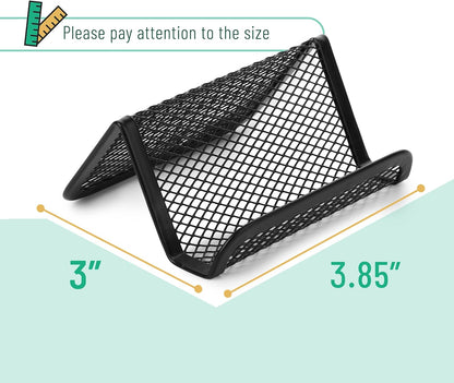 Metal Mesh Business Card Holders, 3 Pack, Black