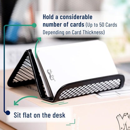 Metal Mesh Business Card Holders, 3 Pack, Black