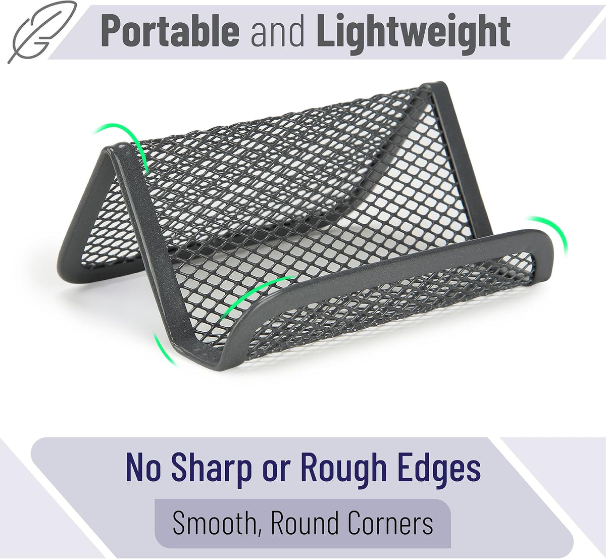 Metal Mesh Business Card Holders, 3 Pack, Black