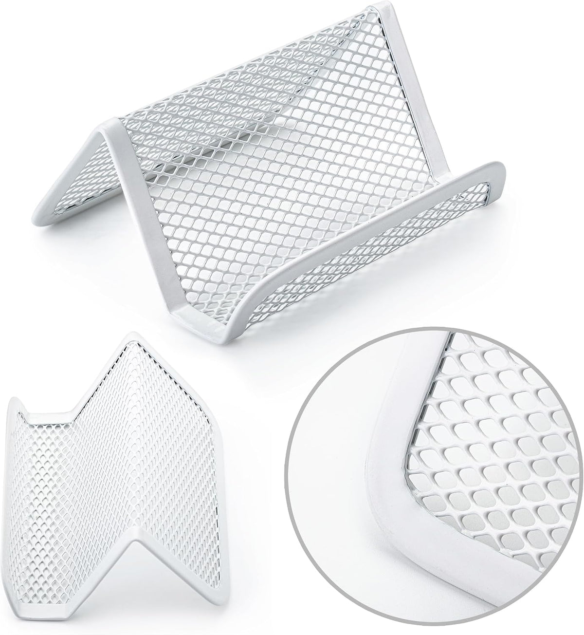Metal Mesh Business Card Holders, 3 Pack, Black
