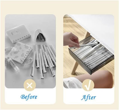 Under Desk Drawer Organizer,2 Pack Self-Adhesive Attachable Under Desk Storage Drawer, Hidden Desk Drawer Slide-out, Stick on Drawer Under Mounted for Office Home Closet Stationery