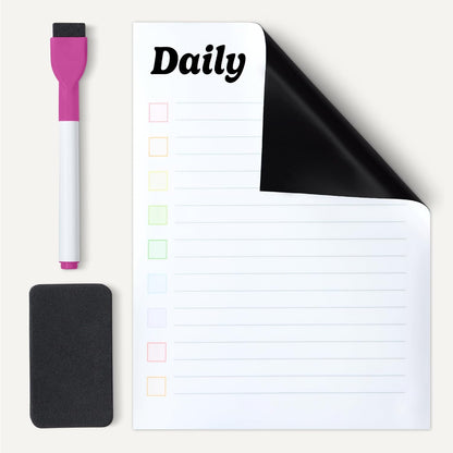 Magnetic Dry Erase Whiteboard Calendar for Fridge, Easy to Clean, Schedule Organizer, 12" x 17", Includes 4 Markers and Eraser