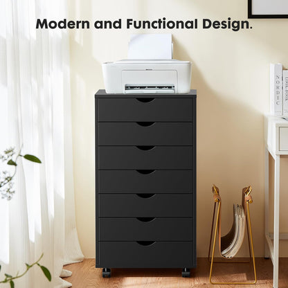 7 Drawer File Cabinet on Wheels, Printer Stand