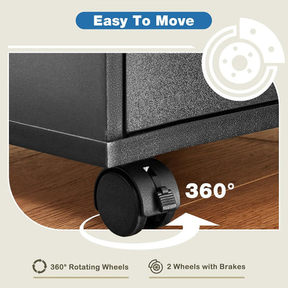 7 Drawer File Cabinet on Wheels, Printer Stand