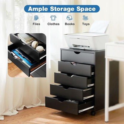 7 Drawer File Cabinet on Wheels, Printer Stand