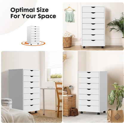 7 Drawer File Cabinet on Wheels, Printer Stand