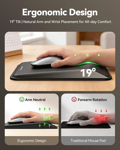 Ergonomic Mouse Pad with Wrist Rest, All-Day Comfort & Pain Relief