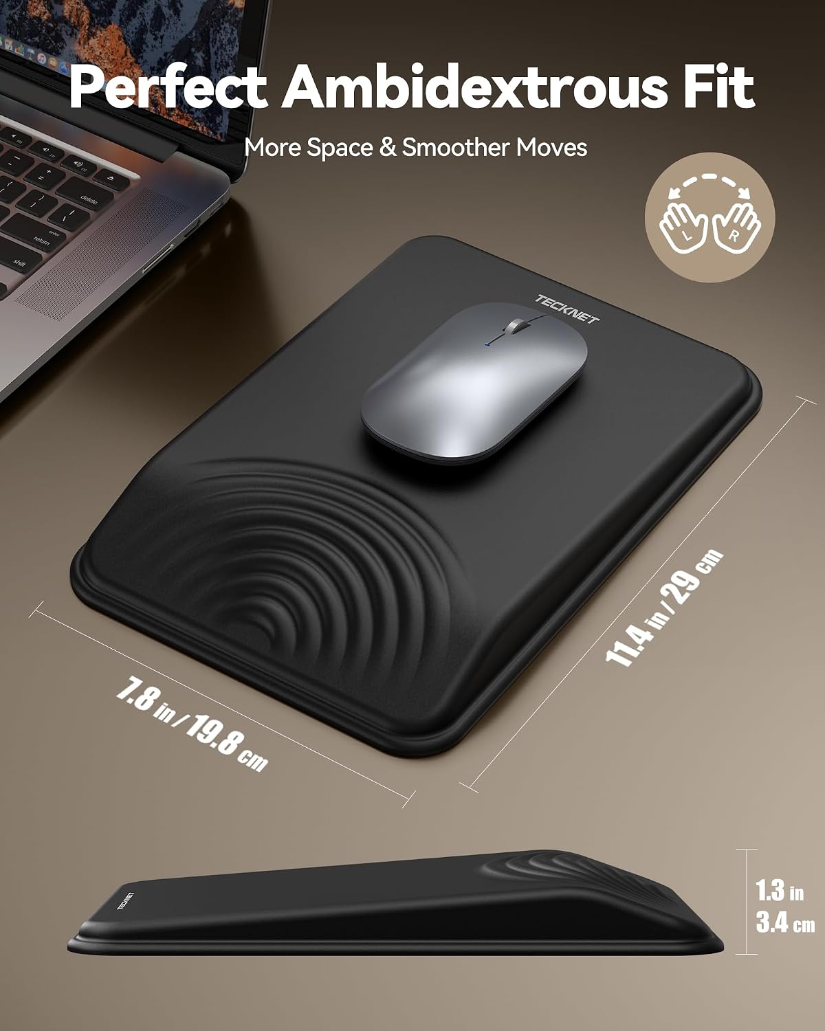 Ergonomic Mouse Pad with Wrist Rest, All-Day Comfort & Pain Relief
