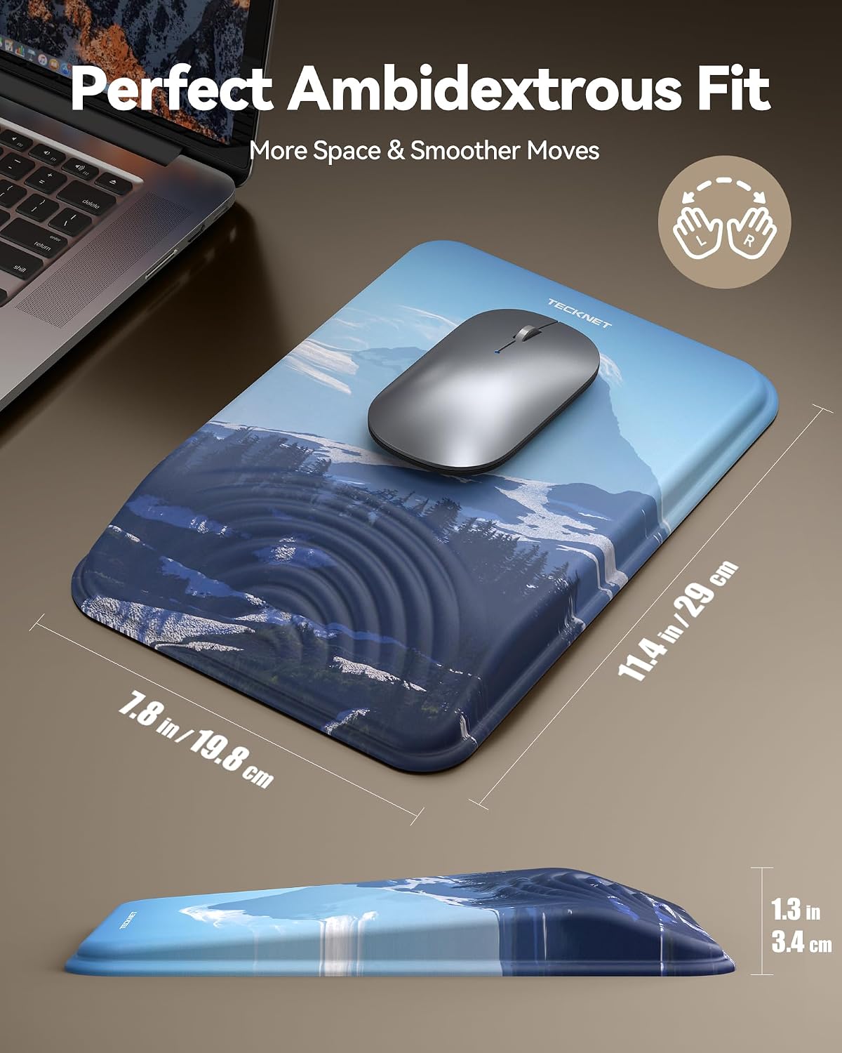 Ergonomic Mouse Pad with Wrist Rest, All-Day Comfort & Pain Relief