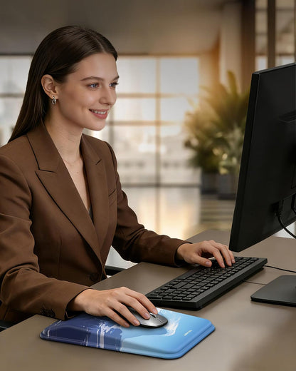 Ergonomic Mouse Pad with Wrist Rest, All-Day Comfort & Pain Relief
