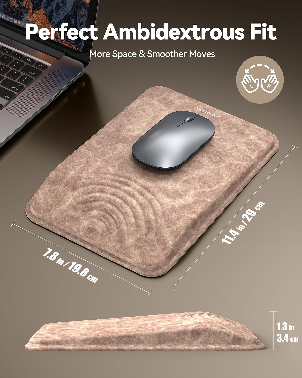 Ergonomic Mouse Pad with Wrist Rest, All-Day Comfort & Pain Relief
